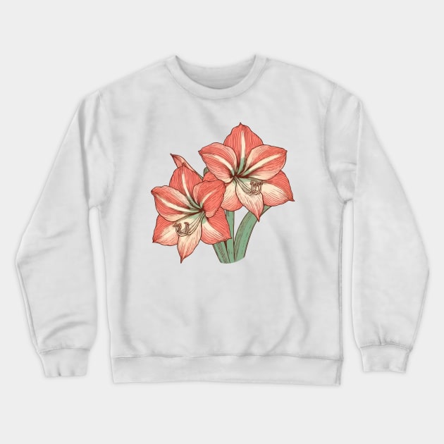 Amaryllis Illustration Crewneck Sweatshirt by fikriamrullah